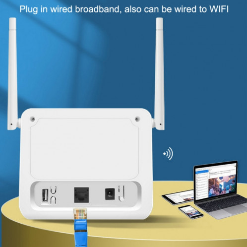 VR312 4G LTE Routeur 4G CPE FDD/TDD Carte Routeur Mobile MOD Version Malaise Prise UE (Blanc) SH101A1385-06