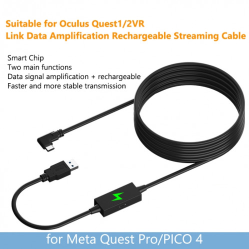 Pour Meta Quest Pro Câble de ligne de données pour casque VR USB vers Type-C 5m SH6201718-06
