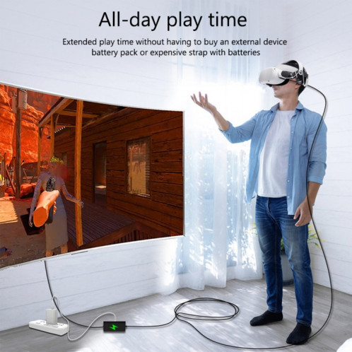 Pour Meta Quest Pro Câble de ligne de données pour casque VR USB vers Type-C 5m SH6201718-06