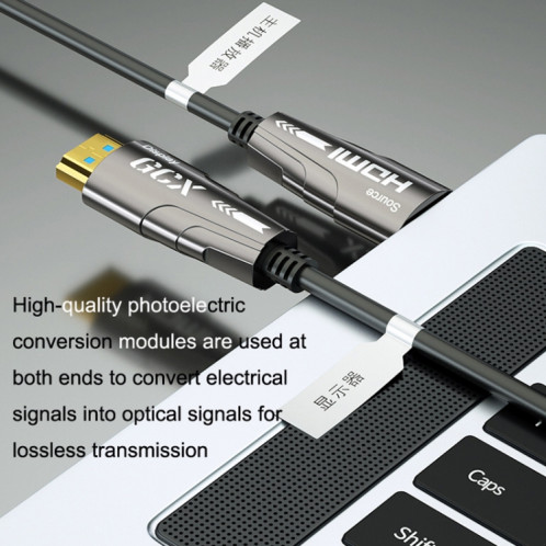 Câble optique actif HDMI 2.0 mâle vers HDMI 2.0 mâle 4K HD, longueur du câble : 35 m. SH88101583-07