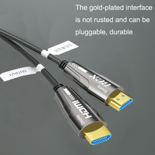 Câble optique actif HDMI 2.0 mâle vers HDMI 2.0 mâle 4K HD, longueur du câble : 60 m SH88141918-07
