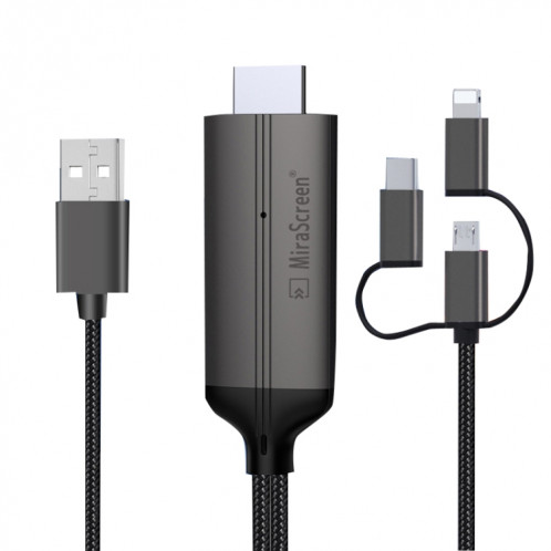 LD36 8 broches + Micro USB + type-c/USB-C vers HDMI 1080P HDTV Dongle câble, Plug And Play HDMI avec écran Plug And Play SH0604250-06