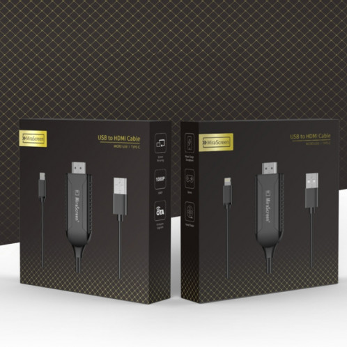 LD36 8 broches + Micro USB + type-c/USB-C vers HDMI 1080P HDTV Dongle câble, Plug And Play HDMI avec écran Plug And Play SH0604250-06