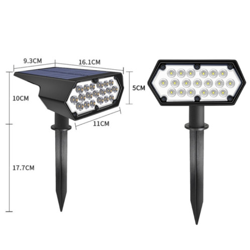 Lampe murale d'éclairage de villa de jardin de projecteur de pelouse de plug-in solaire de 19LED SH03881342-05