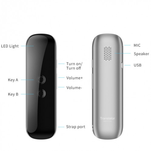 Junyue G5 Smart Language Translation Machine Bluetooth Portable Business Learning Traduction Stylos (Noir) SJ301A1072-06