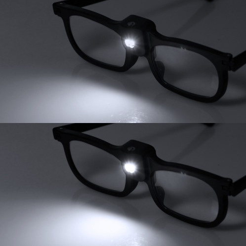 Loupe de peinture et de lecture de type lunettes avec 2 lumières LED, spécification : 19156-3A SH22021323-07
