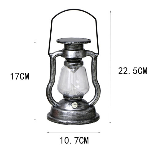 200802 Lampe à main en forme de lampe à kérosène solaire rétro Home Decor Flame Lamp (Rusty) SH701D1374-07