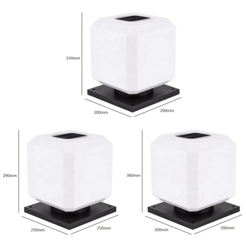 003 Lampe Solaire Extérieure Carrée LED Appliques Murales Imperméables, Taille: 25cm (Lumière Tricolore) SH3808821-06