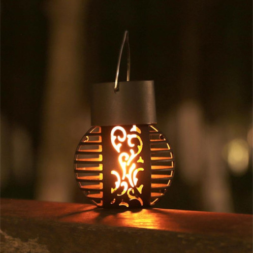2 PCS Simulation Solaire Flamme Creuse Boule Suspendue Lumières Balcon Lumières Décoratives (Noir) SH601A273-06