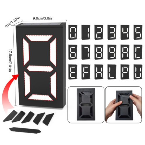 N766B DIY Solar Number Doorplate Lamp Outdoor Appliques murales étanches (Modèle de lumière colorée) SH601A583-06