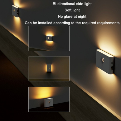 Veilleuse LED magnétique sans fil à capteur intelligent infrarouge humain (lentille plane) SH801A119-06