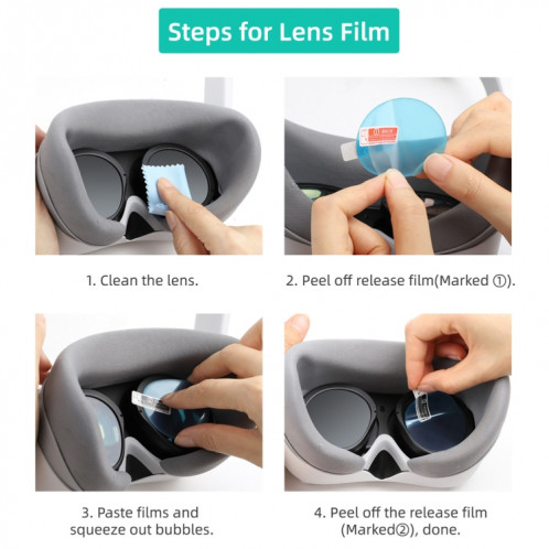 Pour lunettes PICO 4 VR 2 paires de films pour lentilles + ensemble de films pour panneaux 2 pièces SH0870398-06