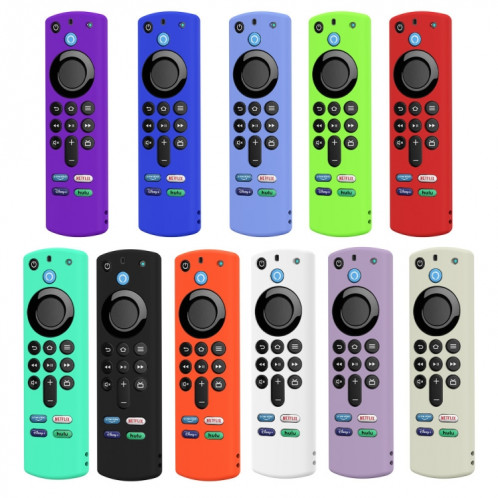 2 PCS Y27 pour Alexa Voice Remote 3rd Gen Housse de protection antidérapante en silicone (Bleu lumineux) SH601C1945-05