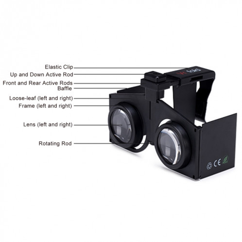 Vr fold V1 Vue Panoramique Lunettes VR Pliantes Pratiques (Noir) SV501A368-06