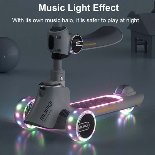 MIJIAQI 01 Scooter pliable multifonctionnel 3 en 1 pour enfants avec musique et lumières, spécification : siège rose SM55031997-06