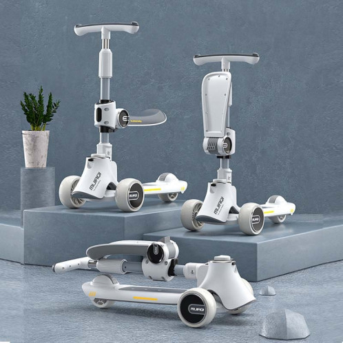 MIJIAQI 01 Trottinette Pliable Multifonctionnelle pour Enfants 3 en 1 avec Musique et Lumières, Spec: Bleu SM55081939-06