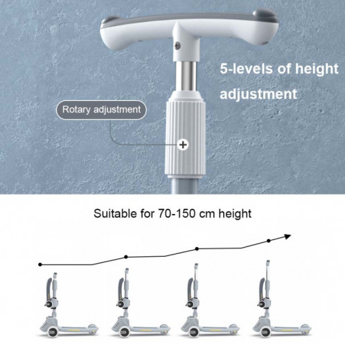 MIJIAQI 01 Trottinette Pliable Multifonctionnelle pour Enfants 3 en 1 avec Musique et Lumières, Spec: Bleu SM55081939-06