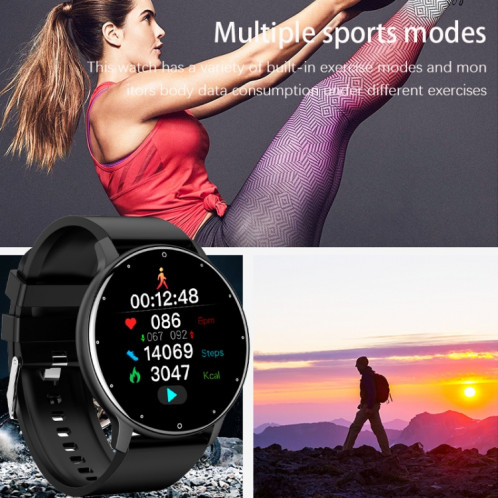 BW0223 Fréquence cardiaque/oxygène sanguin/surveillance de la pression artérielle Bluetooth Smart Calling Watch, couleur : silicone noir SH23011613-07