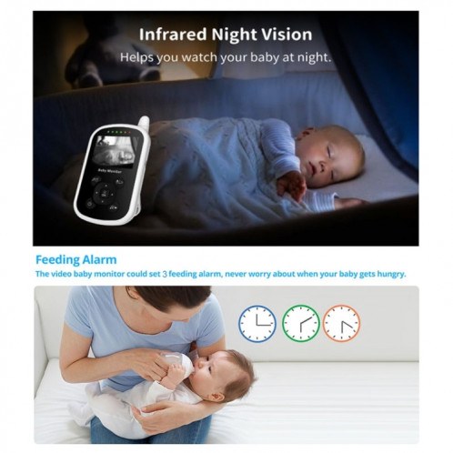 UU24 2,4 pouces sans fil bébé moniteur caméra température moniteur 2 voies audio VOX Lullaby UK Plug SH2603243-06