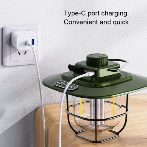 LY02 Lampe de tente à main lanterne rétro à LED USB chargeant la lumière de camping (blanc) SH601A1474-06