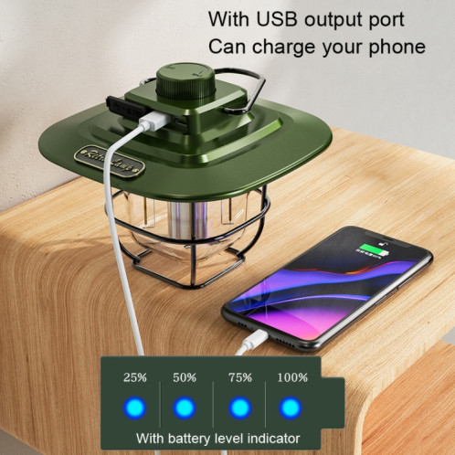 LY02 Lampe de tente à main lanterne rétro à LED USB chargeant la lumière de camping (blanc) SH601A1474-06