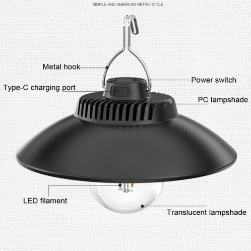 LY11 Rétro Camping En Plein Air Lumière Ambiante Portable Vie Tente Étanche Lumière A SH65011572-06
