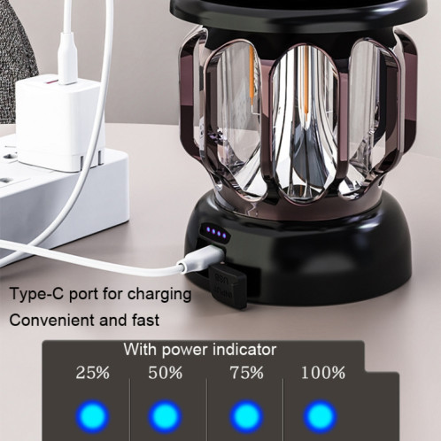LH-B46 LED Retro Tent Light Pratique Chargement USB Camping Light (Blanc) SH001A1677-06