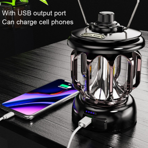 LH-B46 LED Retro Tent Light Pratique Chargement USB Camping Light (Noir) SH001C901-06
