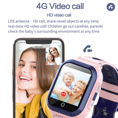 DF70 1,4 pouces 4G GPS + WIFI + LBS Positionnement Enfants Appelant Montre Avec Fonction SOS, Couleur: Rose SH470196-07