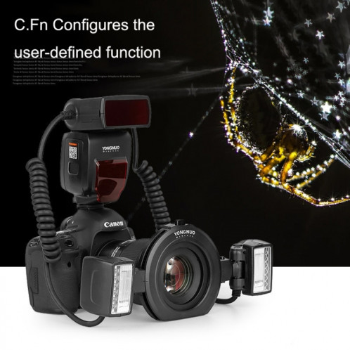 Pour Canon TTL Oral Insect Insect Dents Ring Light YONGNUO YN24EX Macro Ring Flash Speedlite (Noir) SY601A1414-08