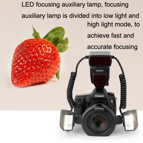 Pour Canon TTL Oral Insect Insect Dents Ring Light YONGNUO YN24EX Macro Ring Flash Speedlite (Noir) SY601A1414-08