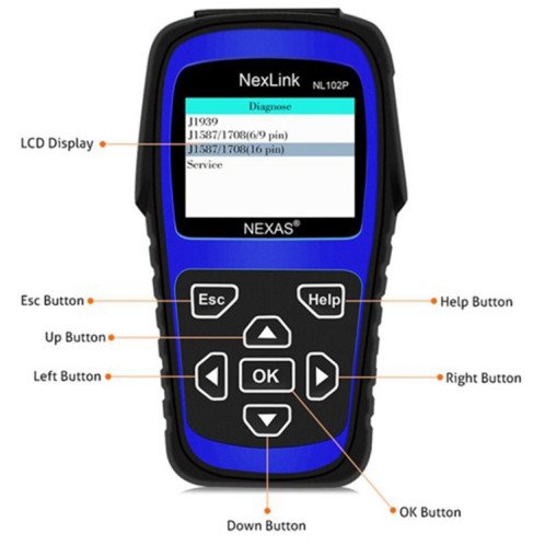 NexLink NL102P Voiture de camion lourd mécanique diesel 2 en 1 Détection du scanner de voiture OBD2 SN16431231-06