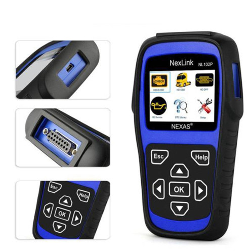 NexLink NL102P Voiture de camion lourd mécanique diesel 2 en 1 Détection du scanner de voiture OBD2 SN16431231-06