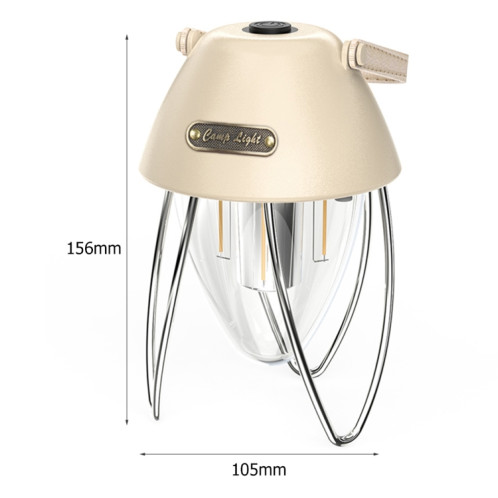 TG-ZP04401 Lampe de camping rétro rechargeable avec source de lumière tricolore (beige) SH601A314-06