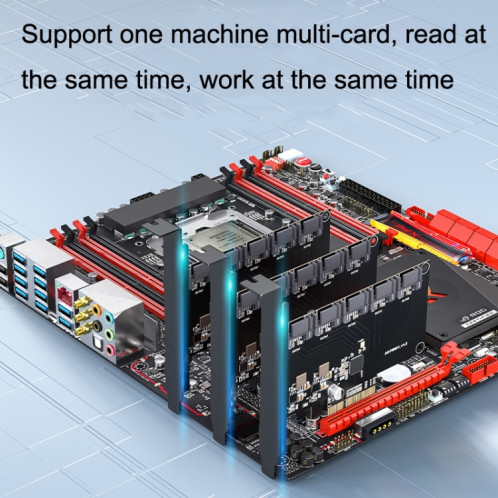 PCIE X1 à 10 ports SATA3.0 carte rotative ordinateur de bureau disque dur à semi-conducteurs, style : SH6303838-07