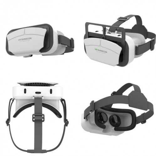 VRSHINECON G12 Lunettes VR Film 3D Tout en Un Machine de Jeu Lunettes de Réalité Virtuelle Immersive(Blanc) SV901A1328-09