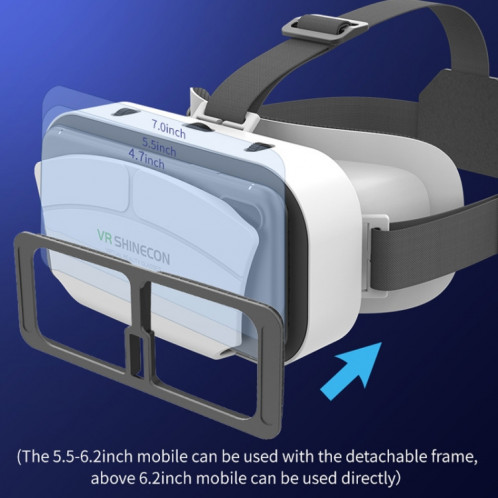 VRSHINECON G12 Lunettes VR Film 3D Tout en Un Machine de Jeu Lunettes de Réalité Virtuelle Immersive(Blanc) SV901A1328-09