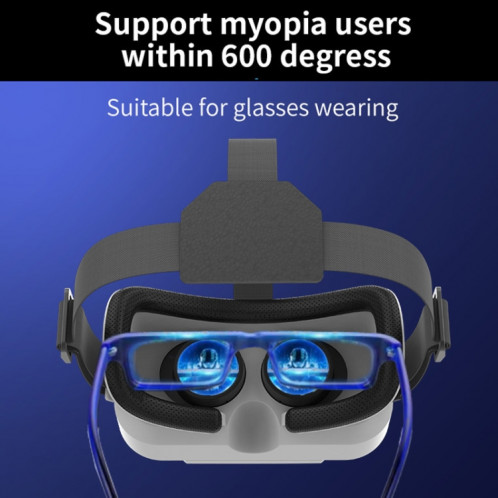 VRSHINECON G12 Lunettes VR Film 3D Tout en Un Machine de Jeu Lunettes de Réalité Virtuelle Immersive(Blanc) SV901A1328-09