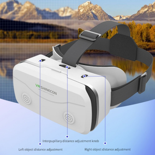 VRSHINECON G15 Casque Réalité Virtuelle VR Lunettes Tout en Un Jeu Téléphone Lunettes 3D (Blanc) SH901A1413-09