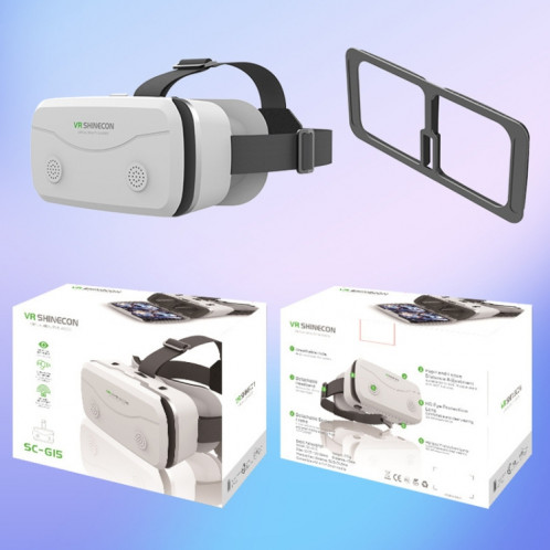 VRSHINECON G15 Casque Réalité Virtuelle VR Lunettes Tout en Un Jeu Téléphone Lunettes 3D (Blanc) SH901A1413-09
