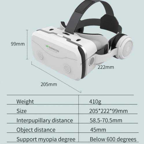 VRSHINECON G15E Casque spécial pour téléphone tout-en-un portant des lunettes 3D Console de jeu VR (Noir) SV001B1962-09
