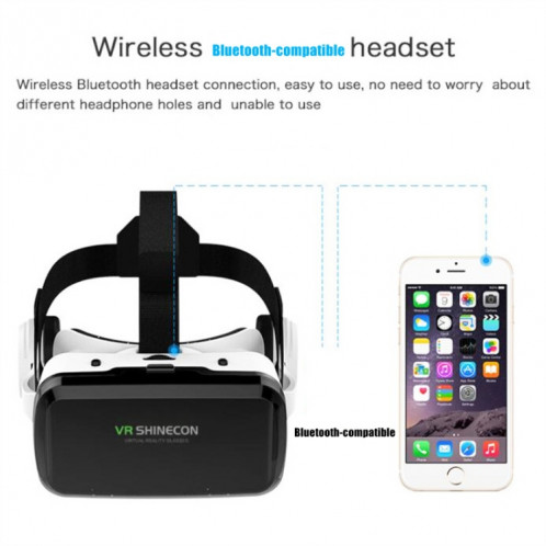 Lunettes VR de casque de réalité virtuelle VR SHINECON G04BS 3D avec casque Bluetooth SV86011096-09