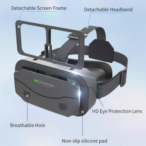 VR SHINECON G13 Lunettes de réalité virtuelle VR Lunettes de jeu de film de téléphone portable Lunettes numériques 3D (Noir) SV201A1364-09