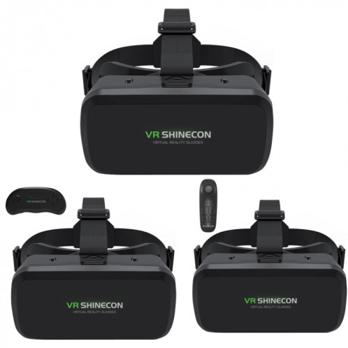 VR SHINECON G06A + B03 poignée téléphone portable VR lunettes 3D tête de réalité virtuelle portant des lunettes numériques de jeu SV8003753-07