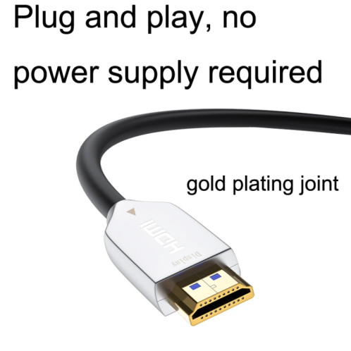 Câble de connexion pour moniteur de ligne ultra claire 4K version 2.0 HDMI fibre optique, longueur : 70 m avec tige (blanc) SH710A34-06