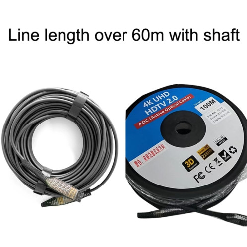 Câble de connexion pour moniteur de ligne ultra claire 4K version 2.0 HDMI fibre optique, longueur : 70 m avec tige (blanc) SH710A34-06