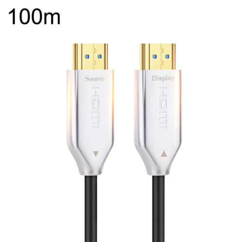 Câble de connexion pour moniteur de ligne ultra claire 4K version 2.0 HDMI fibre optique, longueur : 100 m avec tige (blanc) SH713A541-06
