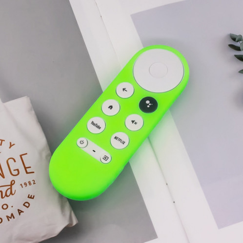 Pour Google Chromecast 2020 Y16 télécommande anti-chute étui de protection en silicone (vert lumineux) SH501D387-06