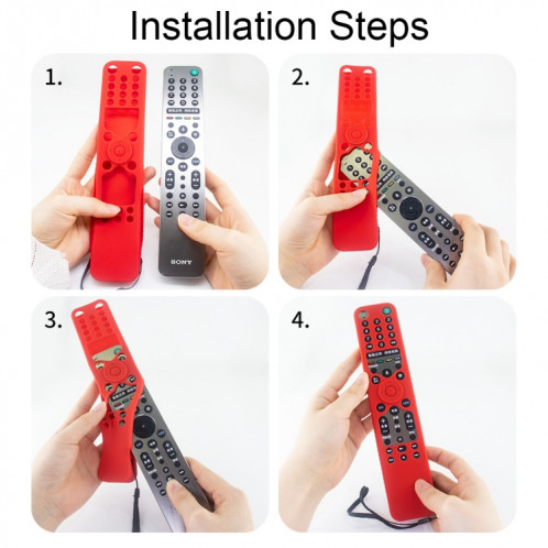 Étui de protection en silicone anti-chute pour télécommande Y46 pour Sony RMF-TX600C / P / U / E 500U / E (rouge) SH901C340-06