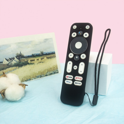 Pour ONN Android TV 4K UHD Streaming Device Y55 Couvercle de télécommande en silicone anti-chute (noir) SH601A1594-05